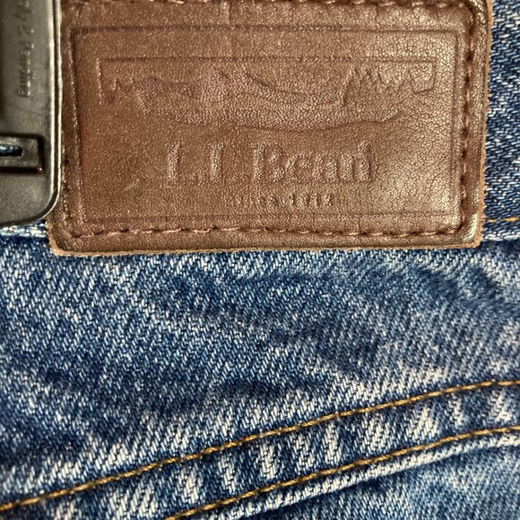 LL Bean Flannel Lined Jeans Mens Blue Natural Fit 100% Cotton Denim Cabin 37x30 - Picture 6 of 9